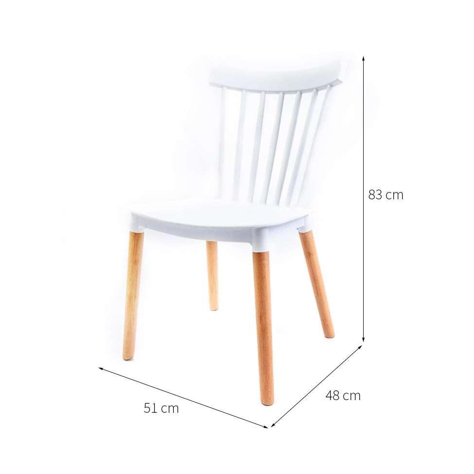 Conjunto com 4 Cadeiras Windsor Branco - 3