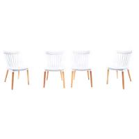 Conjunto com 4 Cadeiras Windsor Branco - 1