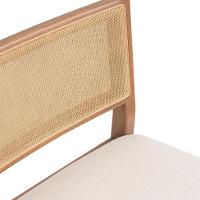 Conjunto com 2 Banquetas Serena com Tela Nogueira Algodão Bege Claro e Marrom