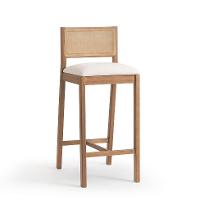 Conjunto com 2 Banquetas Serena com Tela Nogueira Algodão Bege Claro e Marrom - 6