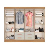 Guarda-Roupa Casal Lite 8 Portas 4 Gavetas Off White e Nature - 2