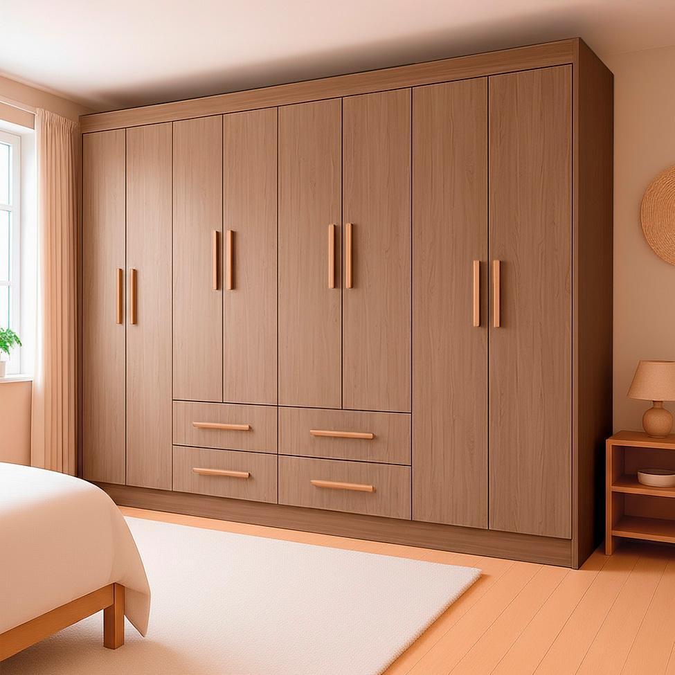 Guarda-Roupa Casal Lite 8 Portas 4 Gavetas Carvalho - 1