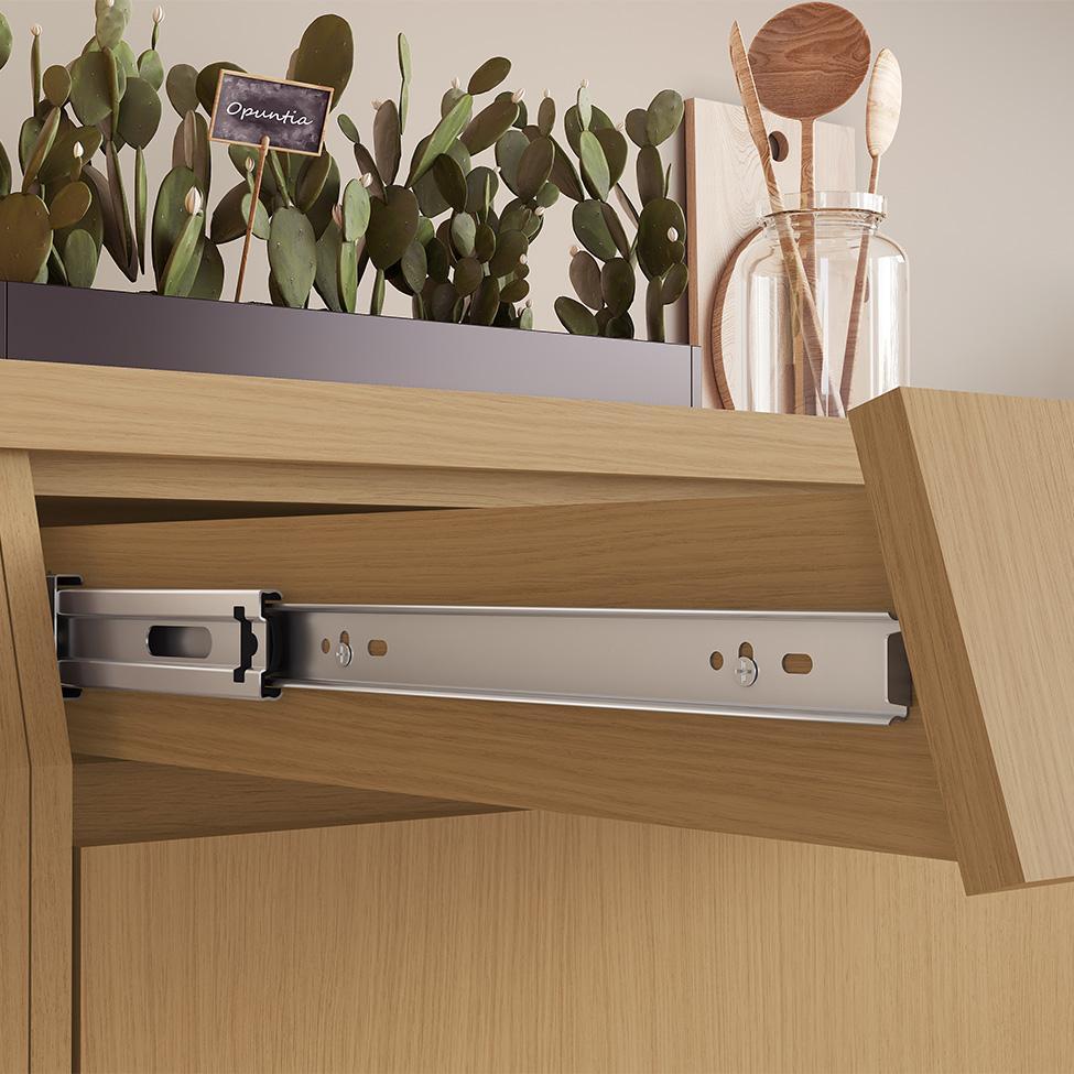 Balcão de Cozinha com Tampo Simone Mendes 100% MDF 2 Portas 1 Gaveta Carvalho - 6