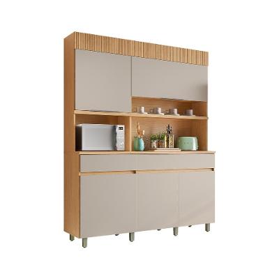 Cozinha Compacta Realeza 100% MDF 5 Portas 2 Gavetas Carvalho e Greice