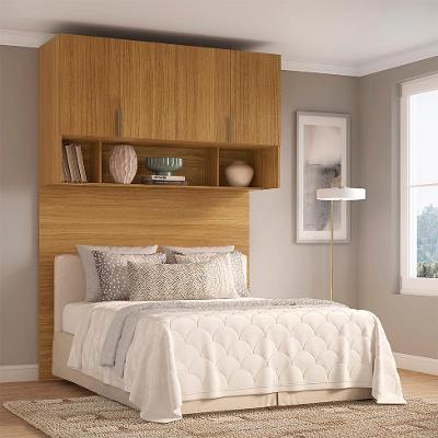 Guarda-Roupa Modulado Aéreo com Cabeceira Altezza Clean 4 Portas Freijó 150 cm