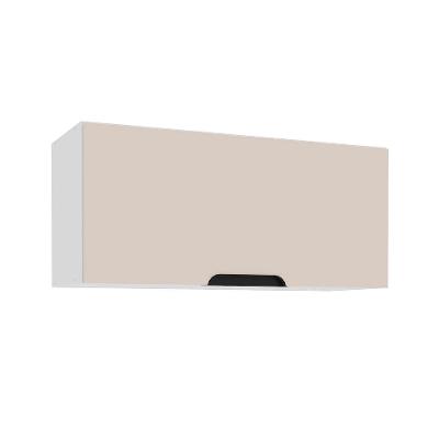 Armário Aéreo Meena 1 Porta Creme e Branco