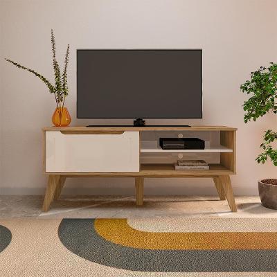 Rack para TV até 60 Polegadas Lotus 1 PT Carvalho e Off White 134 cm