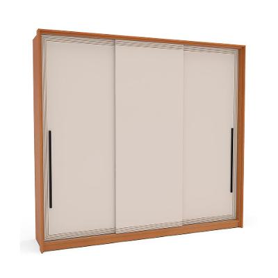 Guarda-Roupa Casal Valência 3 Portas 4 Gavetas Freijó e Creme