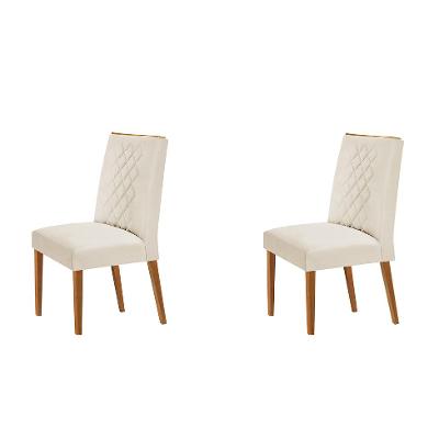 Conjunto com 2 Cadeiras de Jantar Bari Bege