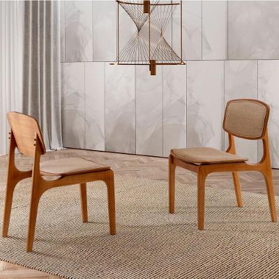 Conjunto com 2 Cadeiras Prada Linho Palha e Imbuia Natural