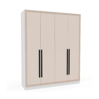 Guarda-Roupa Casal Valência 4 Portas 4 Gavetas Branco e Creme