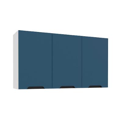 Armário Aéreo Meena 3 Portas Azul e Branco