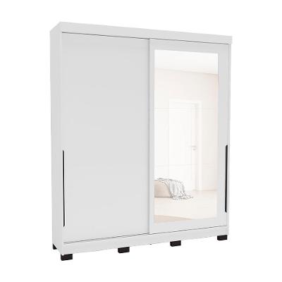 Guarda-Roupa Casal com Espelho Madrid 2 Portas 2 Gavetas Branco