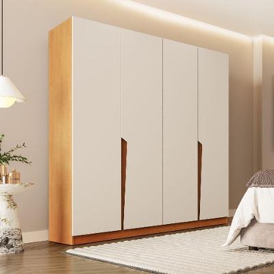 Guarda-Roupa Casal Porto 4 Portas 4 Gavetas Freijó e Creme