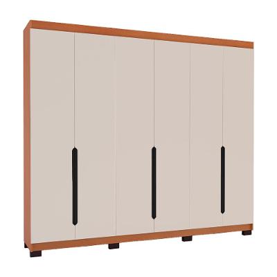 Guarda-Roupa Casal Madrid 6 Portas 4 Gavetas Freijó e Creme