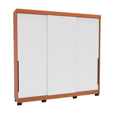 Guarda-Roupa Casal Madrid 3 Portas 4 Gavetas Freijó e Branco