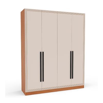 Guarda-Roupa Casal Valência 4 Portas 4 Gavetas Freijó e Creme