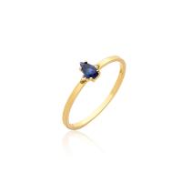 Anel em Gota com Safira e Diamantes em Ouro Amarelo 18k - 6