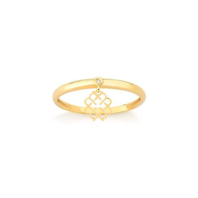Anel em Ouro Amarelo com Diamante