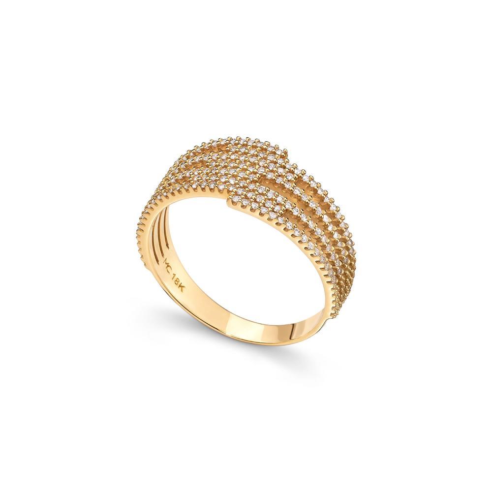 Anel Traços com Diamante em Ouro Amarelo 18k - 2