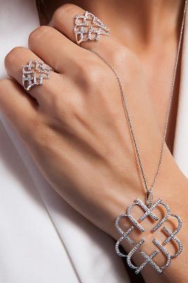 Anel em Ouro Branco com Diamante - LOVE