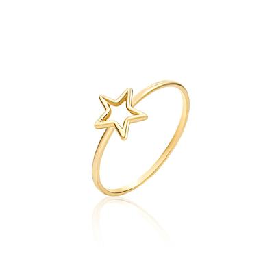 Anel Estrela em Ouro Amarelo 18k