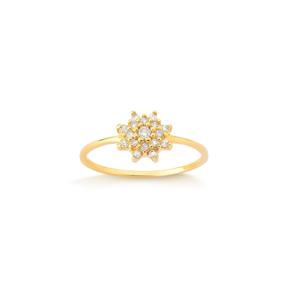 Anel com Diamantes em Ouro Amarelo 18k - 1