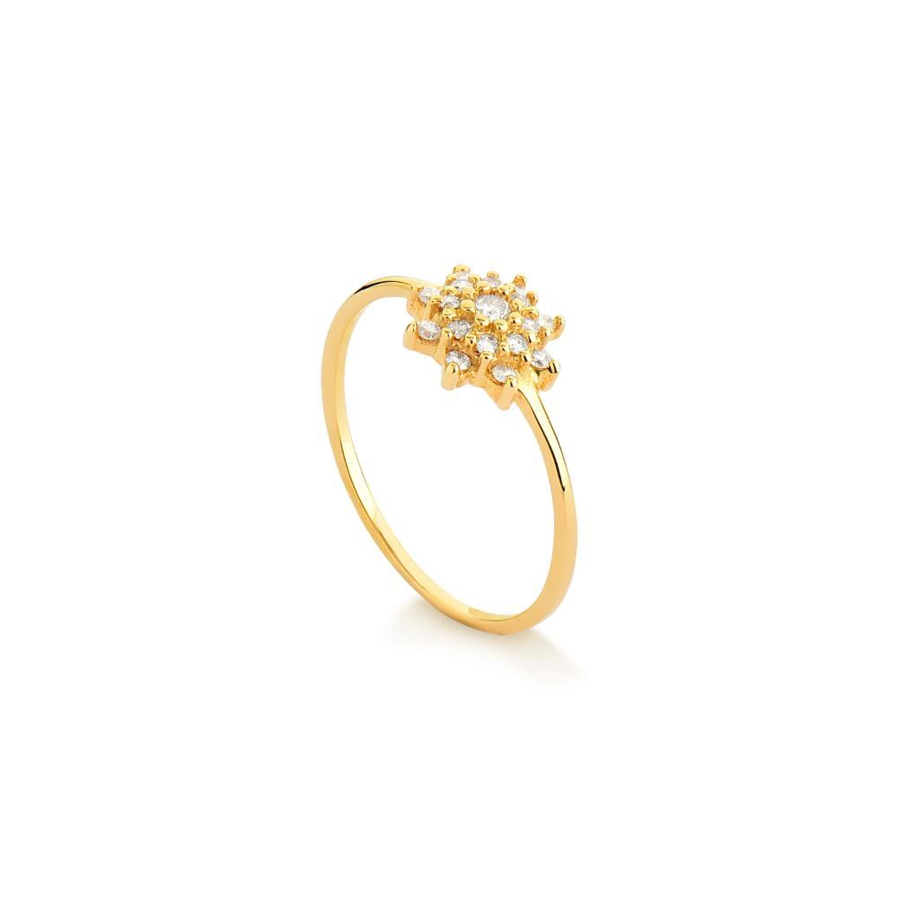 Anel com Diamantes em Ouro Amarelo 18k - 2