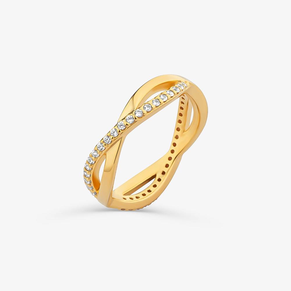 Anel Cravejado em Prata 925 com Banho De Ouro Amarelo 18K - 8