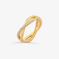 Anel Cravejado em Prata 925 com Banho De Ouro Amarelo 18K - 6