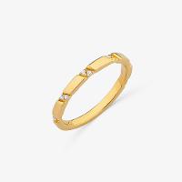 Anel Cravejado em Prata 925 com Banho De Ouro Amarelo 18K - 6