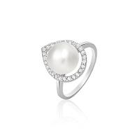 Anel Com Pérola e Topázio em Prata 925 - 18