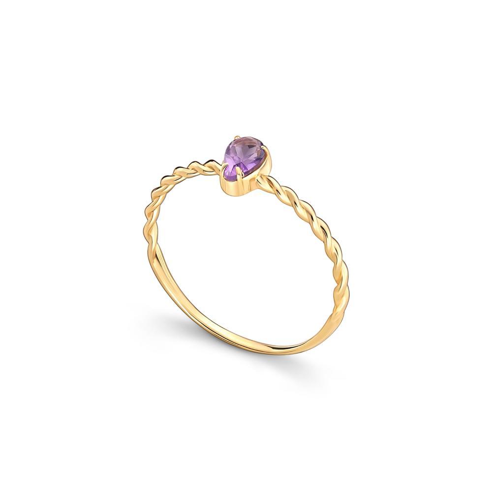 Anel em Ouro Amarelo com Ametista - 4