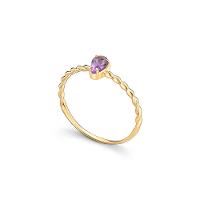 Anel em Ouro Amarelo com Ametista - 7