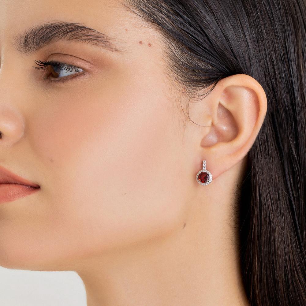 Brinco com Granada e Topázio em Prata 925 - 2