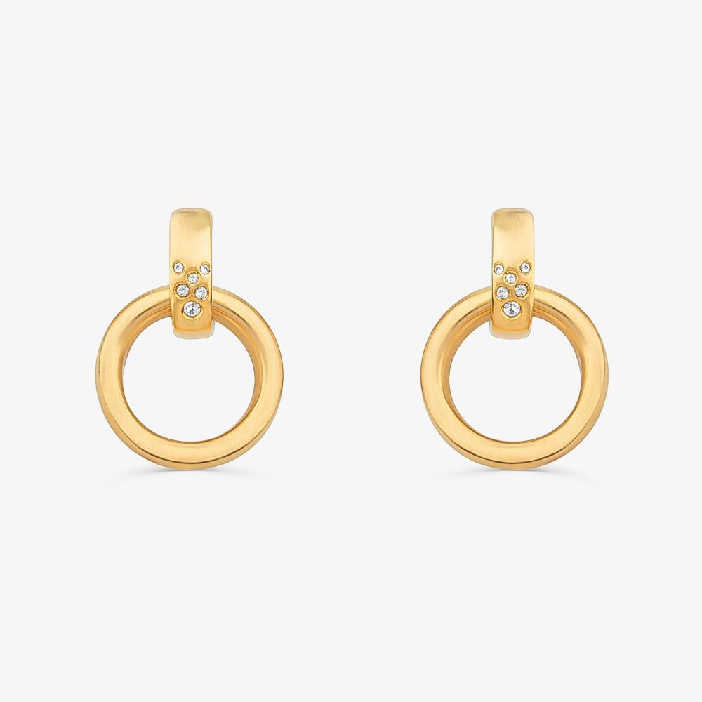 Brinco Maxi com Topázio  com  Banho de Ouro Amarelo 18k - 1