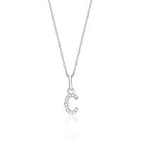 Pingente Letra C com Diamante em Ouro Branco 18k - 1