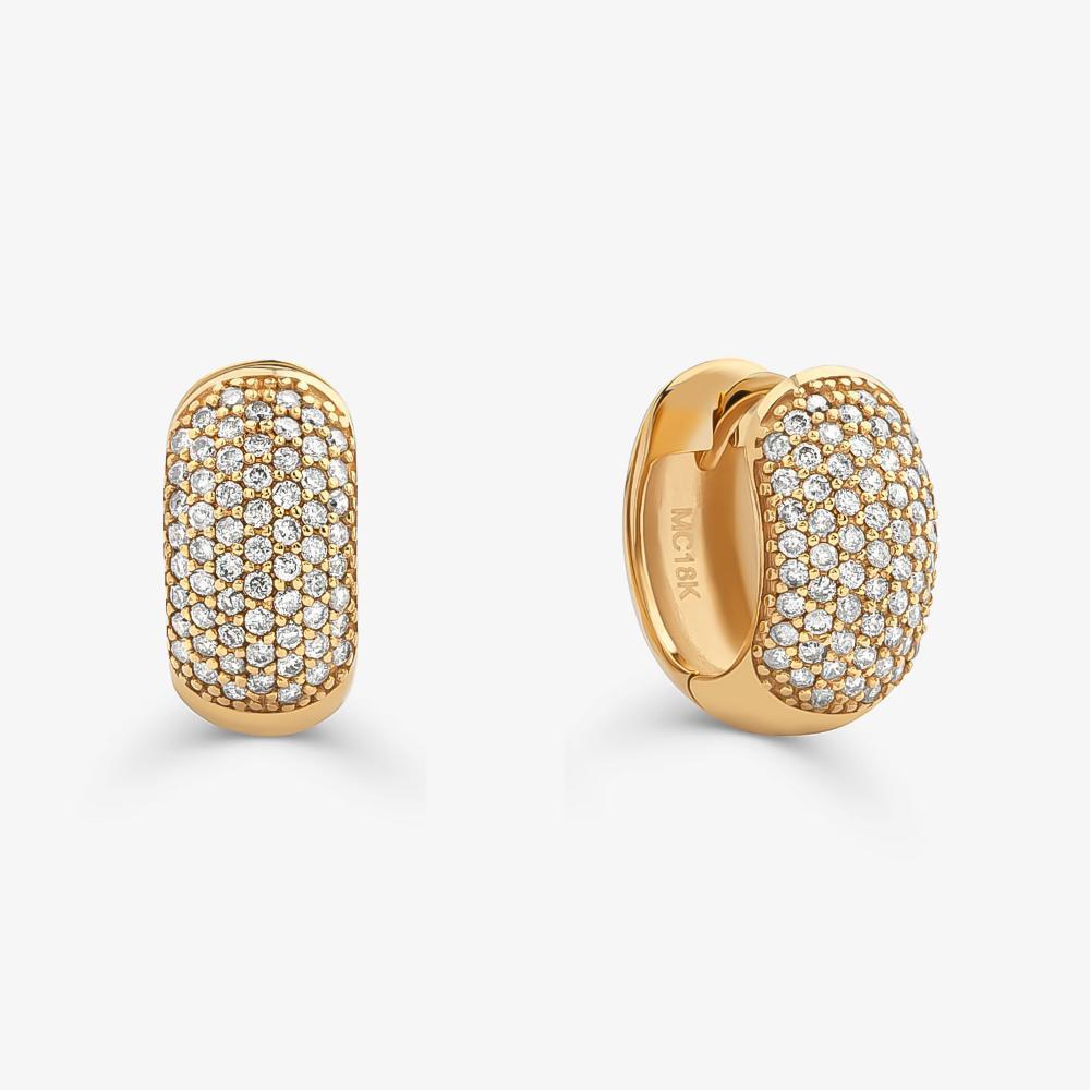 Brinco Argola com Diamante em Ouro Amarelo 18k - 1