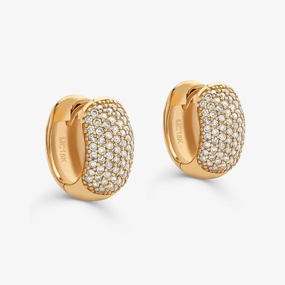 Brinco Argola com Diamante em Ouro Amarelo 18k - 2