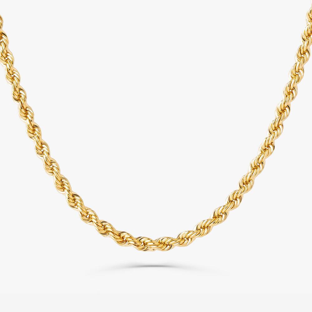 Corrente Malha Laser Torcida em Ouro Amarelo 18K - 40 cm - 1