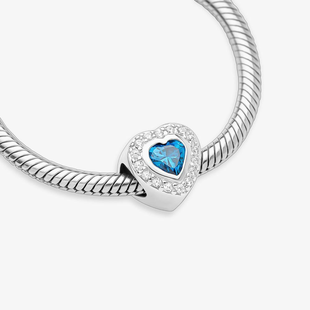 Charm Coração Cravejado em Prata 925 - 3