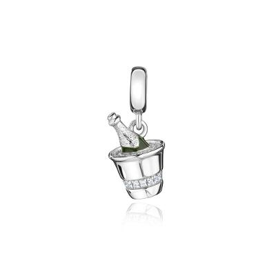 Charm Champagne Cravejado em Prata 925