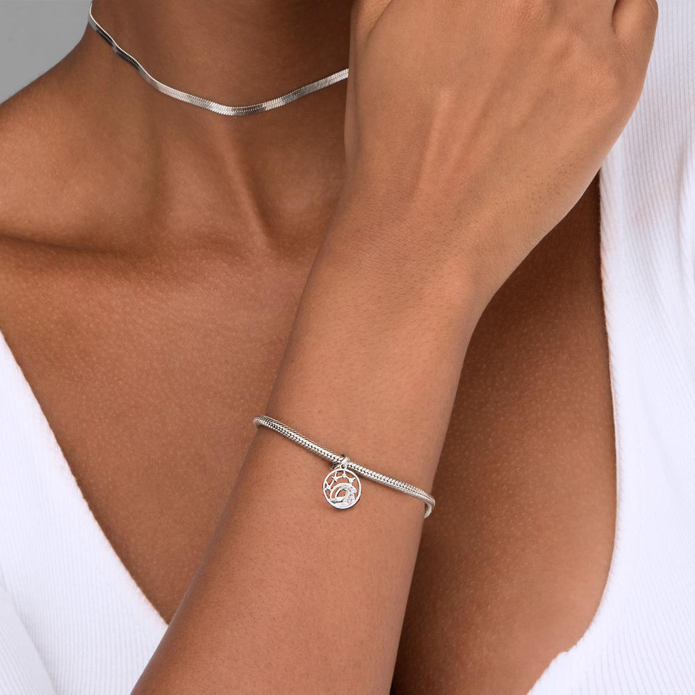 Charm Capricórnio Cravejado em Prata 925 - 2