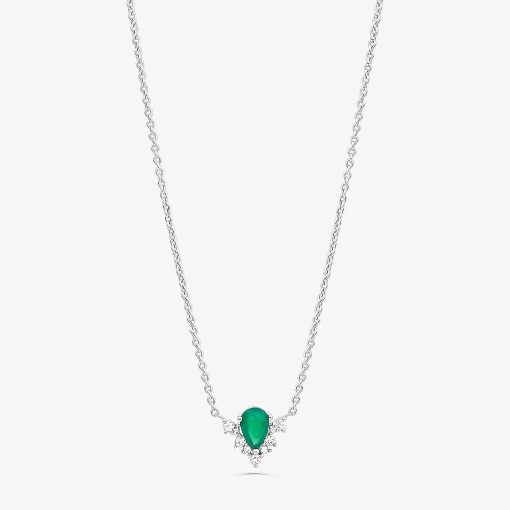 Colar com Ágata Verde e Topázio em Prata 925 - 1