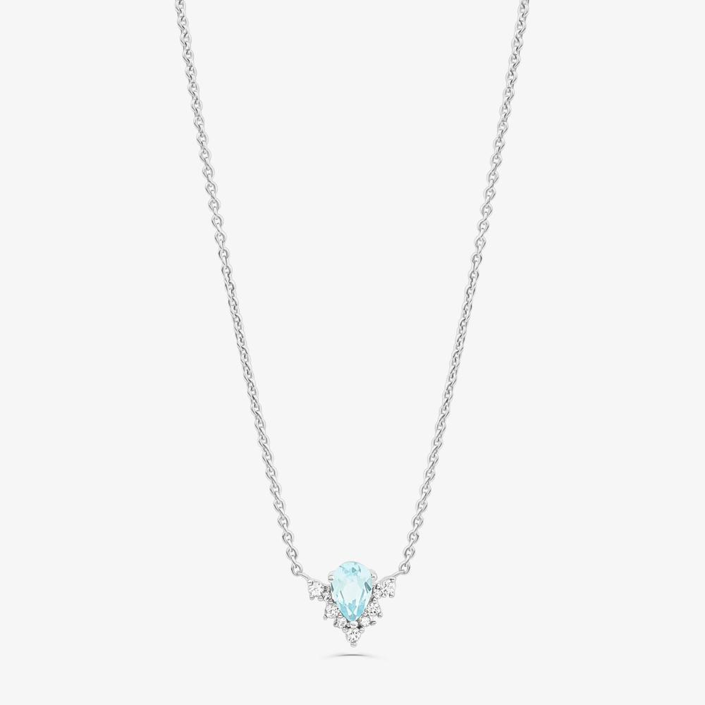 Colar com Topázio Azul e Topázio em Prata 925 - 1