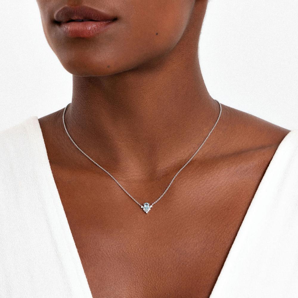 Colar com Topázio Azul e Topázio em Prata 925 - 2