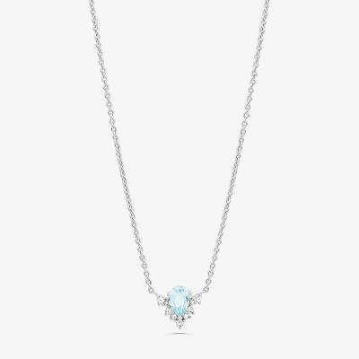 Colar com Topázio Azul e Topázio em Prata 925