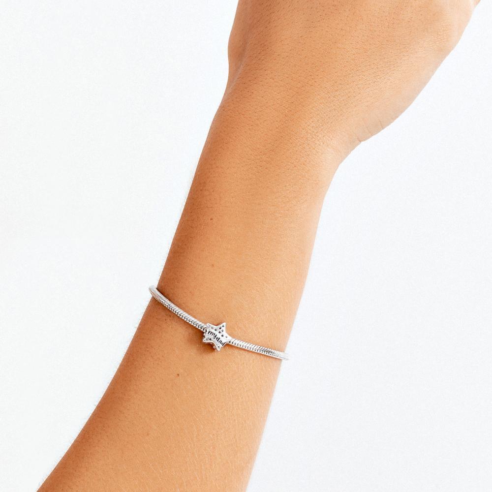 Charm My Hero My Dad em Prata 925 - 2