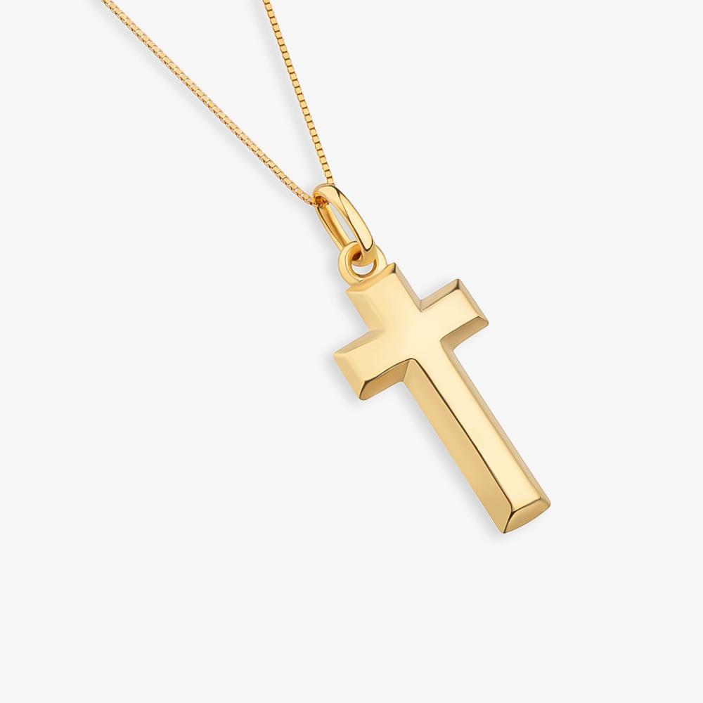Pingente Crucifixo em Prata 925 com banho de Ouro Amarelo 18k - 3