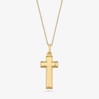 Pingente Crucifixo em Prata 925 com banho de Ouro Amarelo 18k - 1